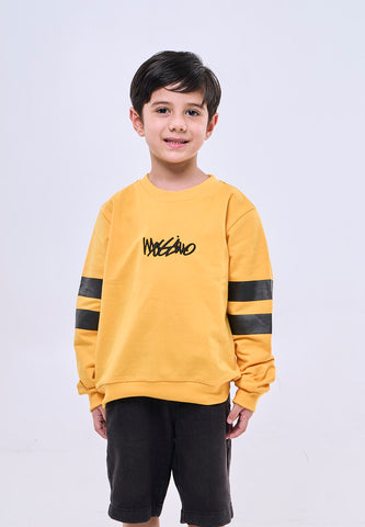 Mossimo Kids Yellow Sporty Pullover For Boys w/ Stripes Sleeves