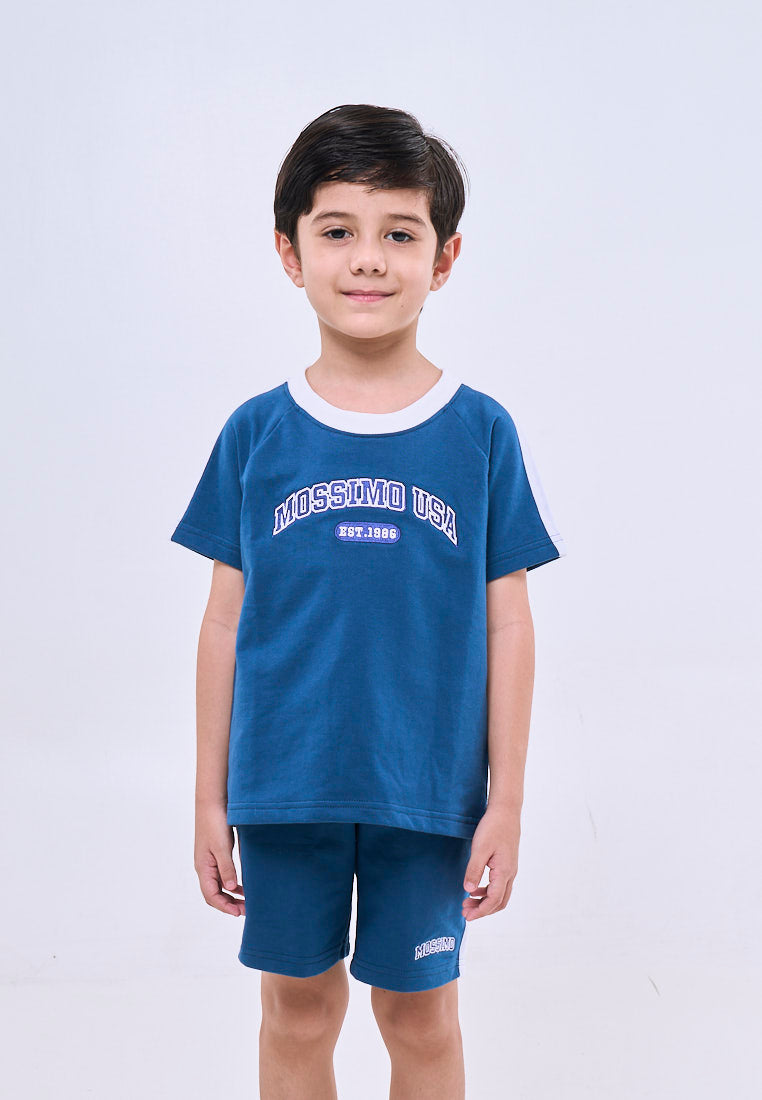 Mossimo Kids Owen Blue Color Blocking Top w/ Short Set For Boys