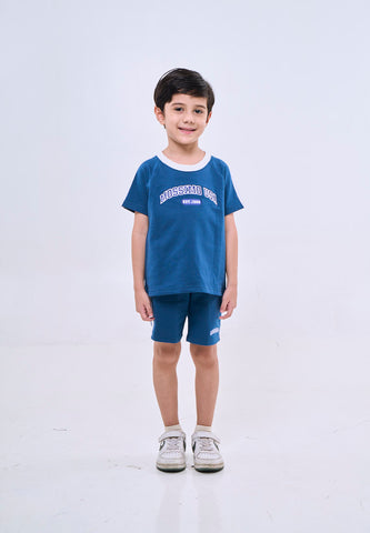 Mossimo Kids Owen Blue Color Blocking Top w/ Short Set For Boys