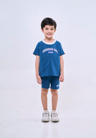 Mossimo Kids Owen Blue Color Blocking Top w/ Short Set For Boys