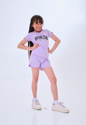 Mossimo Kids Chantelle Purple Graphic Tshirt & Short Set