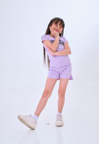 Mossimo Kids Chantelle Purple Graphic Tshirt & Short Set