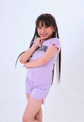 Mossimo Kids Chantelle Purple Graphic Tshirt & Short Set