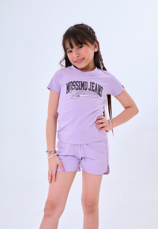 Mossimo Kids Chantelle Purple Graphic Tshirt & Short Set