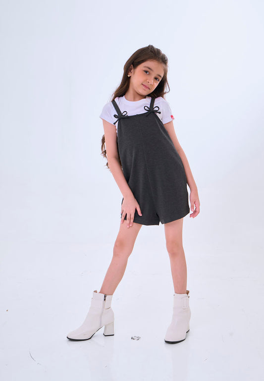 Mossimo Kids Cora Dark Gray Strap Short Playsuit