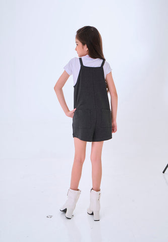 Mossimo Kids Cora Dark Gray Strap Short Playsuit