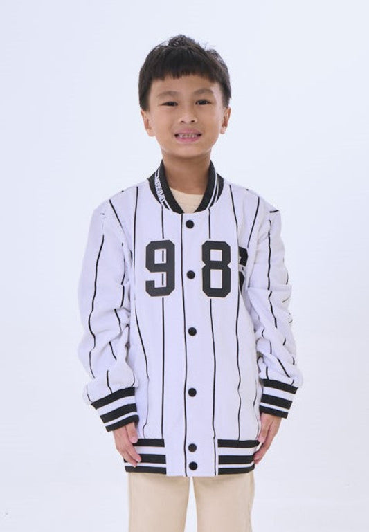 Mossimo Kids Auri White Stripes Varsity Hooded Jacket