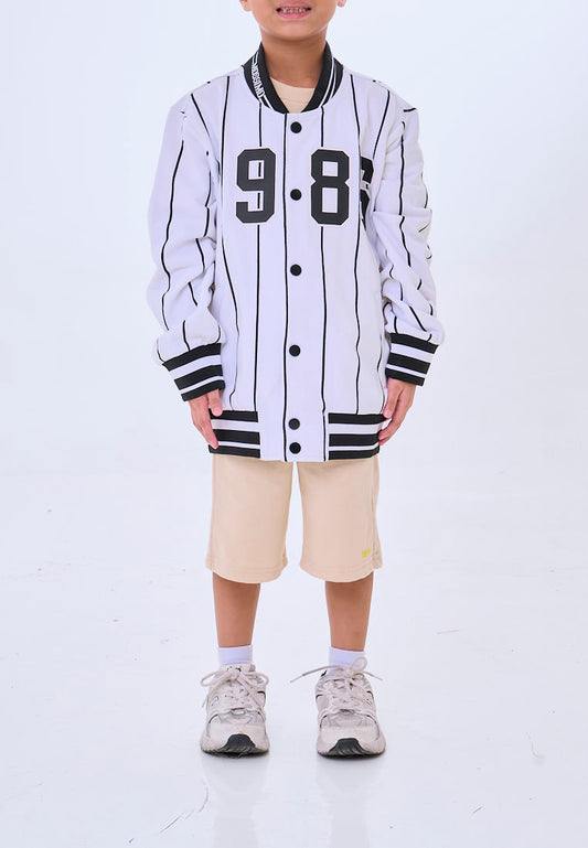 Mossimo Kids Auri White Stripes Varsity Hooded Jacket