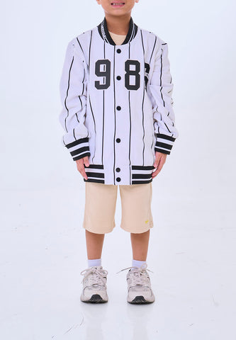 Mossimo Kids Auri White Stripes Varsity Hooded Jacket