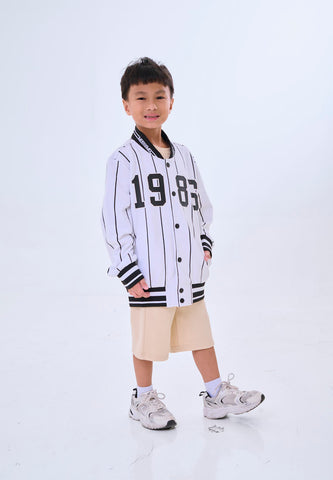Mossimo Kids Auri White Stripes Varsity Hooded Jacket