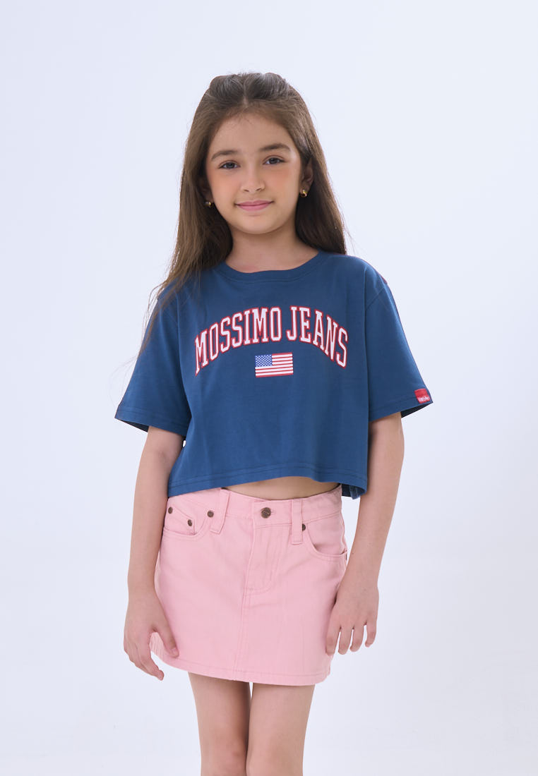 Mossimo Kids Elira Soda Blue Basic Loose Cropped Tshirt