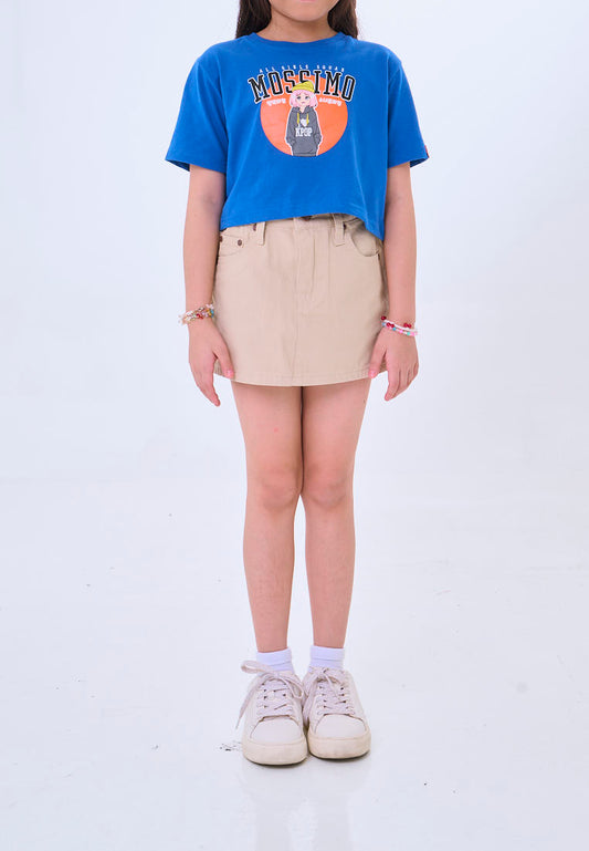 Mossimo Kids Ophelia Dazz Blue Basic Loose Cropped Tshirt
