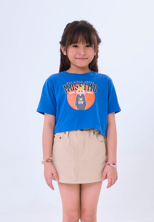 Mossimo Kids Ophelia Dazz Blue Basic Loose Cropped Tshirt