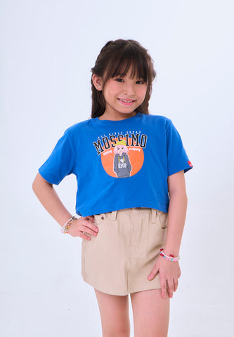 Mossimo Kids Ophelia Dazz Blue Basic Loose Cropped Tshirt