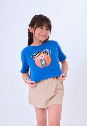 Mossimo Kids Ophelia Dazz Blue Basic Loose Cropped Tshirt
