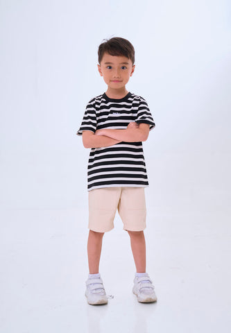 Mossimo Kids Flint Black Cream Striped Top & Shorts Set