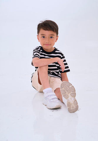 Mossimo Kids Flint Black Cream Striped Top & Shorts Set