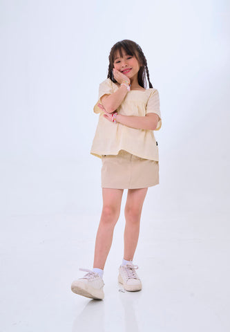 Mossimo Kids Yaren Beige Ruffled Blouse Top