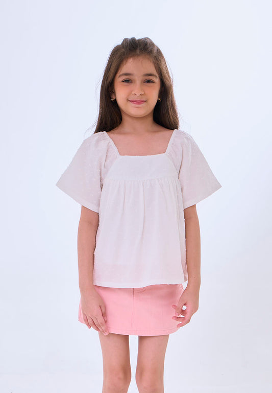 Mossimo Kids Yaren White Ruffled Blouse Top