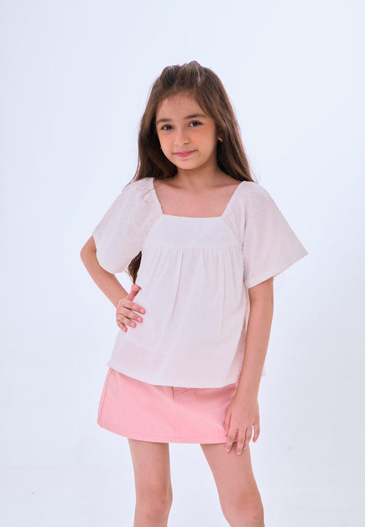 Mossimo Kids Yaren White Ruffled Blouse Top