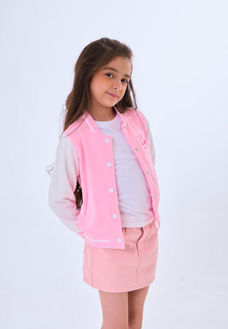 Mossimo Kids Winnie Pink White Bomber Jacket
