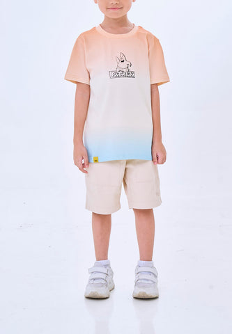 Mossimo Kids  Beige Patrick Printed Color Block Tee