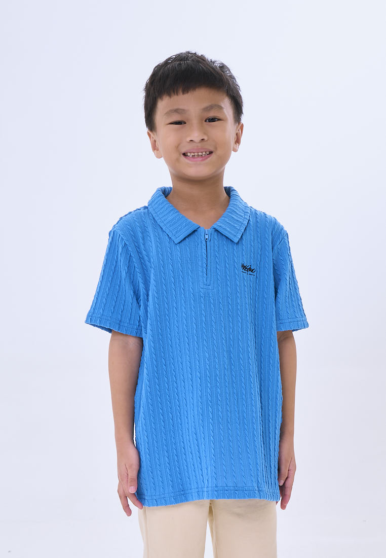 Mossimo Kids Briarson Blue Textured Polo Shirt