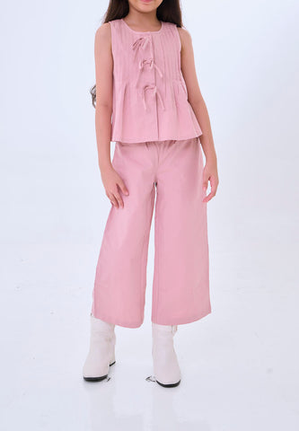 Mossimo Kids Tahlia Pink Pleated Shirt & Pants Set w/ Bows
