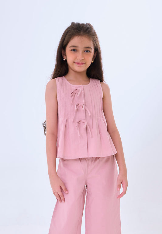 Mossimo Kids Tahlia Pink Pleated Shirt & Pants Set w/ Bows