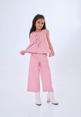 Mossimo Kids Tahlia Pink Pleated Shirt & Pants Set w/ Bows