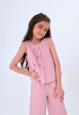 Mossimo Kids Tahlia Pink Pleated Shirt & Pants Set w/ Bows