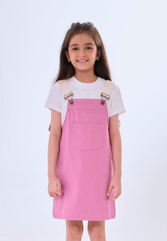 Mossimo Kids Haven Pink White Baby Tee & Jumper Dress Set