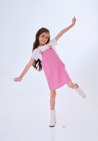 Mossimo Kids Haven Pink White Baby Tee & Jumper Dress Set