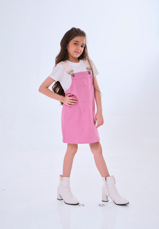 Mossimo Kids Haven Pink White Baby Tee & Jumper Dress Set