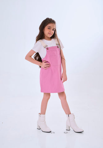 Mossimo Kids Haven Pink White Baby Tee & Jumper Dress Set
