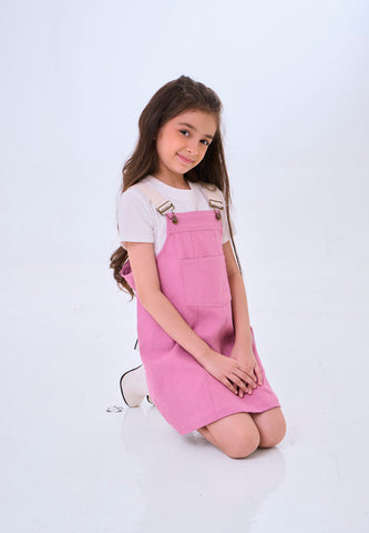 Mossimo Kids Haven Pink White Baby Tee & Jumper Dress Set