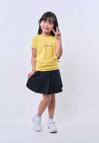 Mossimo Kids Girls' Yellow Floral Rhinestone Basic Tshirt