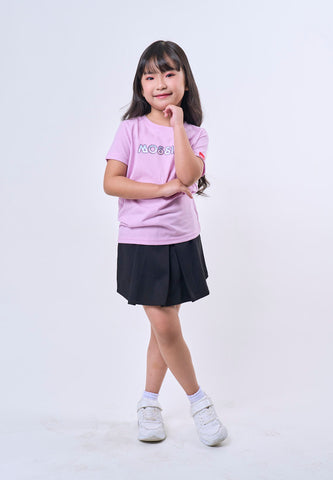 Mossimo Kids Girls' Lavender Multi Glitter Logo Basic Tshirt