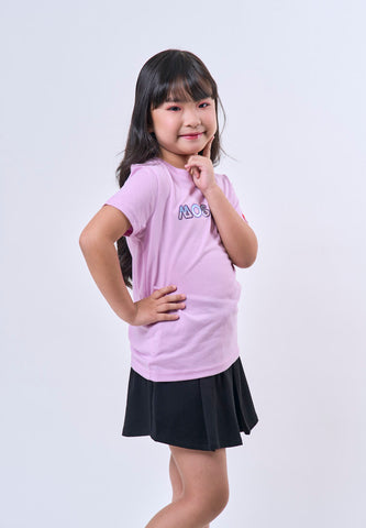 Mossimo Kids Girls' Lavender Multi Glitter Logo Basic Tshirt
