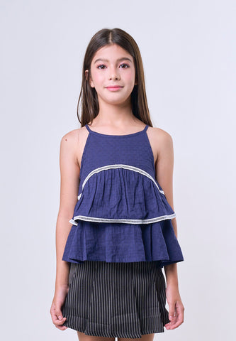 Mossimo Kids Girls Dazz Blue Layered Sleeveless Top