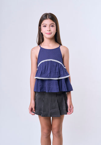 Mossimo Kids Girls Dazz Blue Layered Sleeveless Top