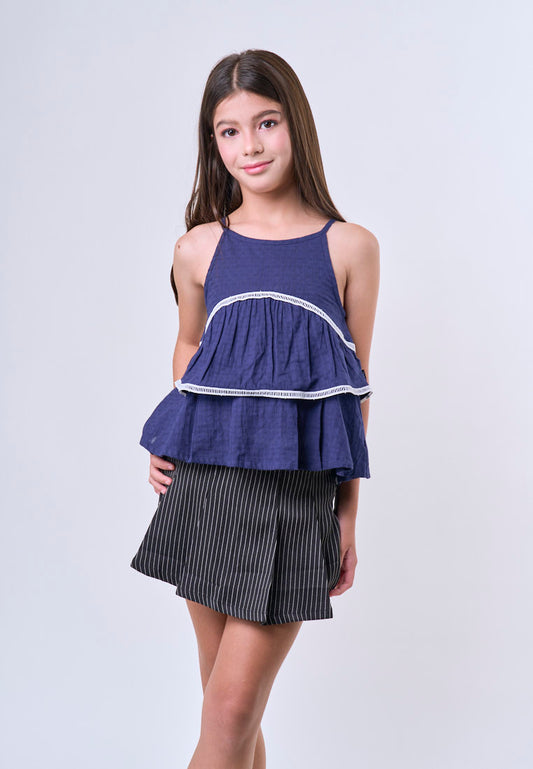 Mossimo Kids Girls Dazz Blue Layered Sleeveless Top