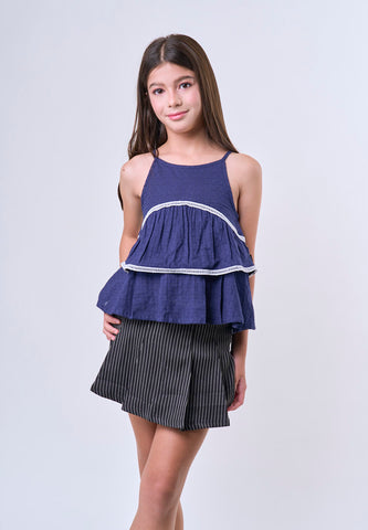 Mossimo Kids Girls Dazz Blue Layered Sleeveless Top