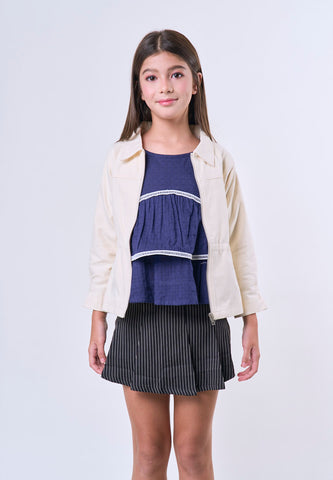 Mossimo Kids Girls Beige Zipper Collar Jacket