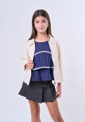 Mossimo Kids Girls Beige Zipper Collar Jacket