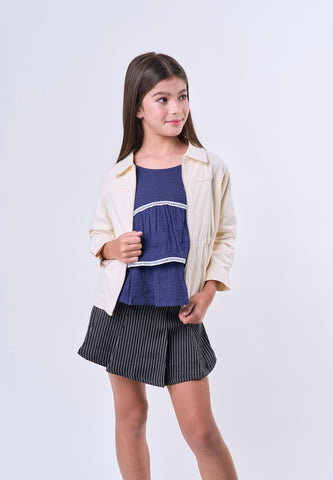 Mossimo Kids Girls Beige Zipper Collar Jacket