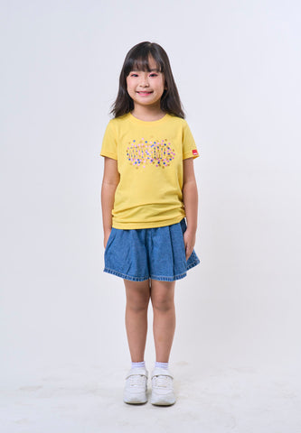 Mossimo Kids Girls' Yellow Stars Logo Graphic Tshirt