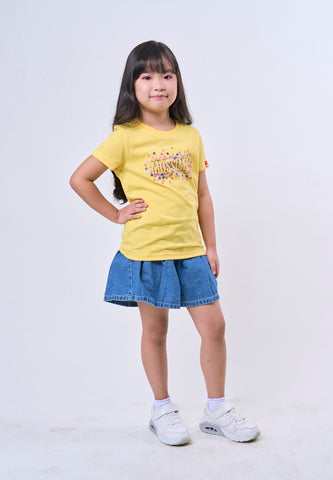Mossimo Kids Girls' Yellow Stars Logo Graphic Tshirt
