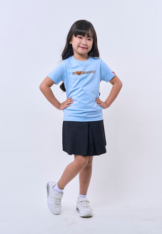 Mossimo Kids Unisex Blue Velvet Mossybear Logo Basic Tshirt