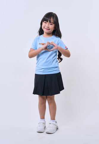 Mossimo Kids Unisex Blue Velvet Mossybear Logo Basic Tshirt